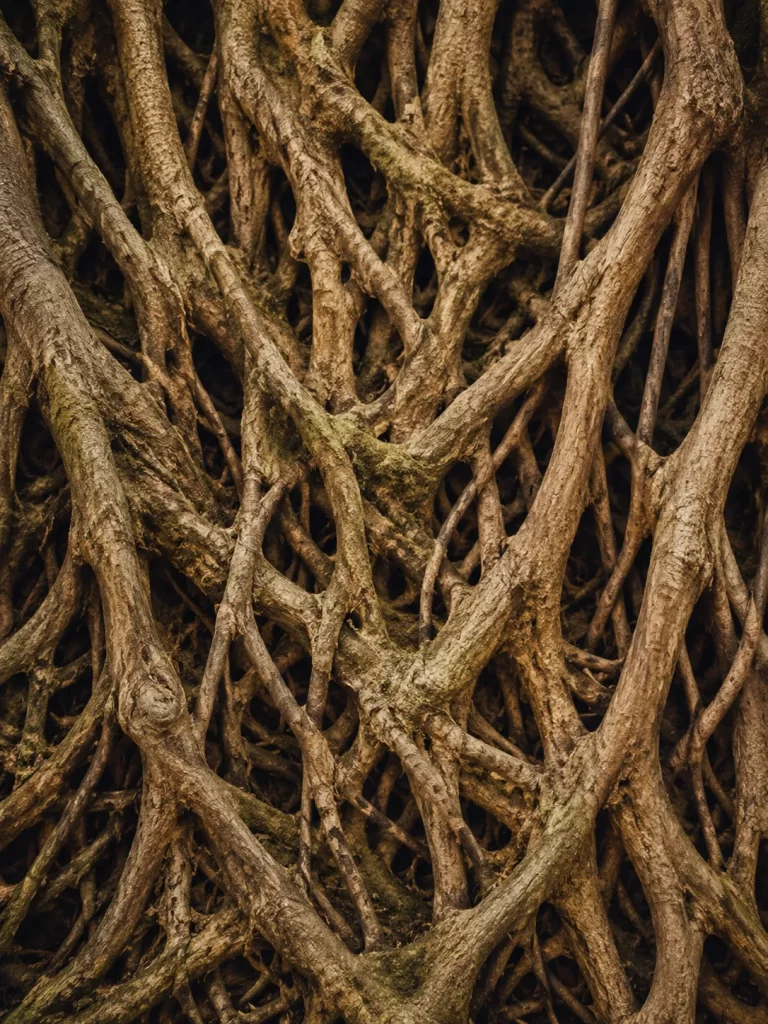 Golden roots illustration symbolizing healing and growth